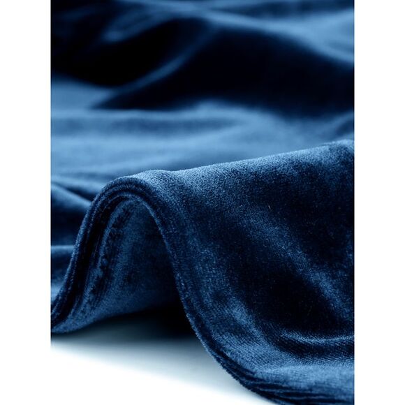 Long Sleeve Velvet Shrug Open Front Cropped Bolero Cardigan Top Dark Blue - Picture 5 of 5